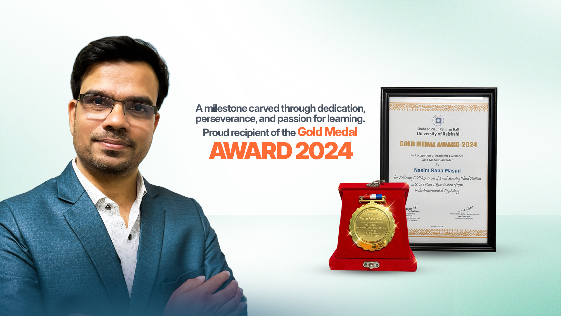 Honoring Excellence: Nasim Rana Masud awarded Gold Medal 2024 by Rajshahi University